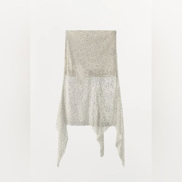 NWT ZARA SHIMMERY ASYMMETRICAL SKIRT - Picture 5 of 10